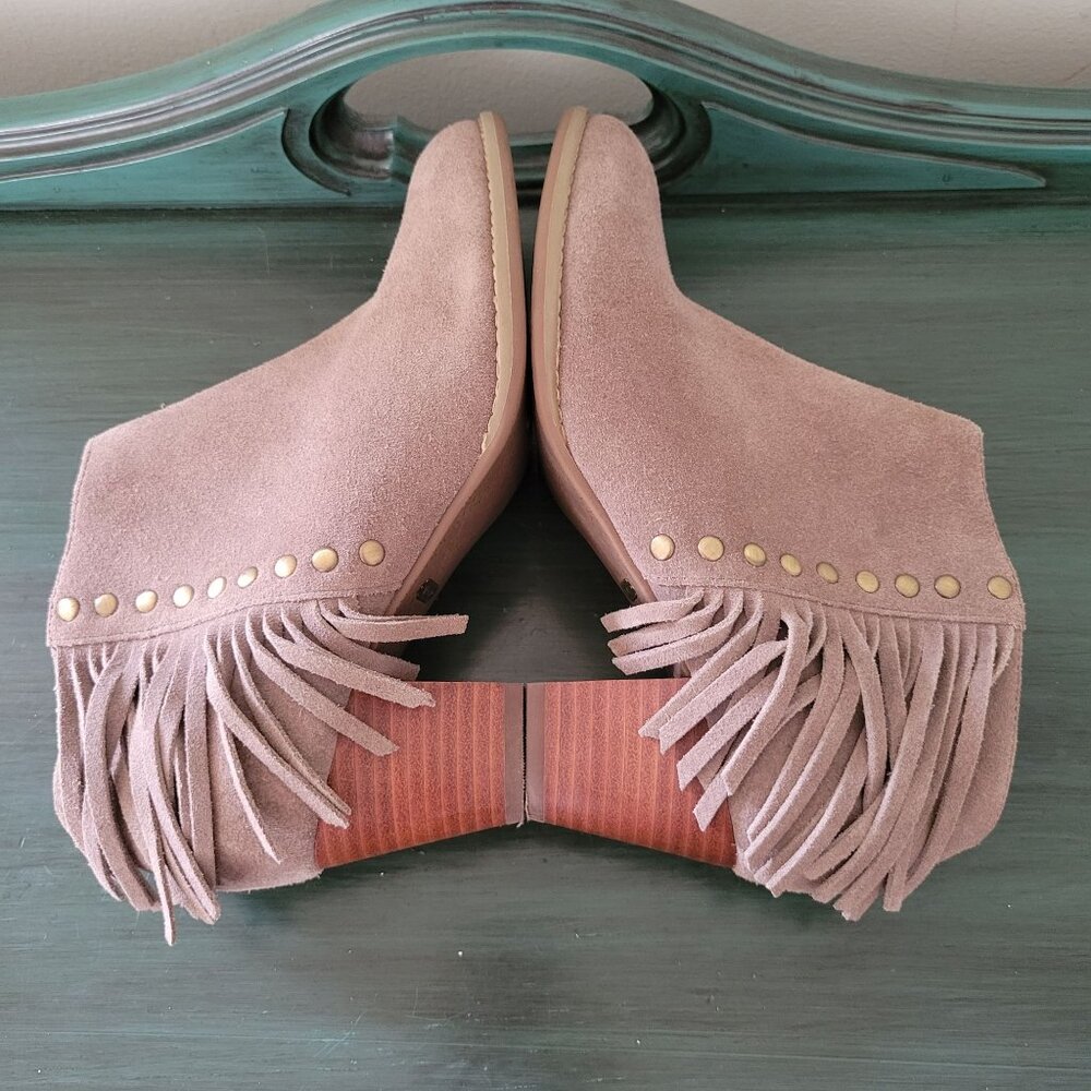 Vionic 6.5 Tan Suede Leather Booties FAROS Ankle Boots Western - Picture 5 of 8